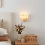 Kyrintha Mid-Century Modern Skirt Shell Glass Wall Sconce