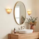 Kyrintha Mid-Century Modern Skirt Shell Glass Wall Sconce