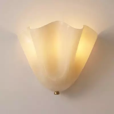 Kyrintha Mid-Century Modern Skirt Shell Glass Wall Sconce
