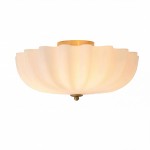 Dakota Modern Flower Shape Milk Glass Ceiling Light