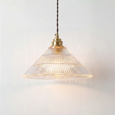 Draxith Retro Japanese Striped Stained Glass Droplight