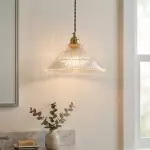 Draxith Retro Japanese Striped Stained Glass Droplight