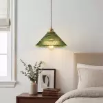 Draxith Retro Japanese Striped Stained Glass Droplight