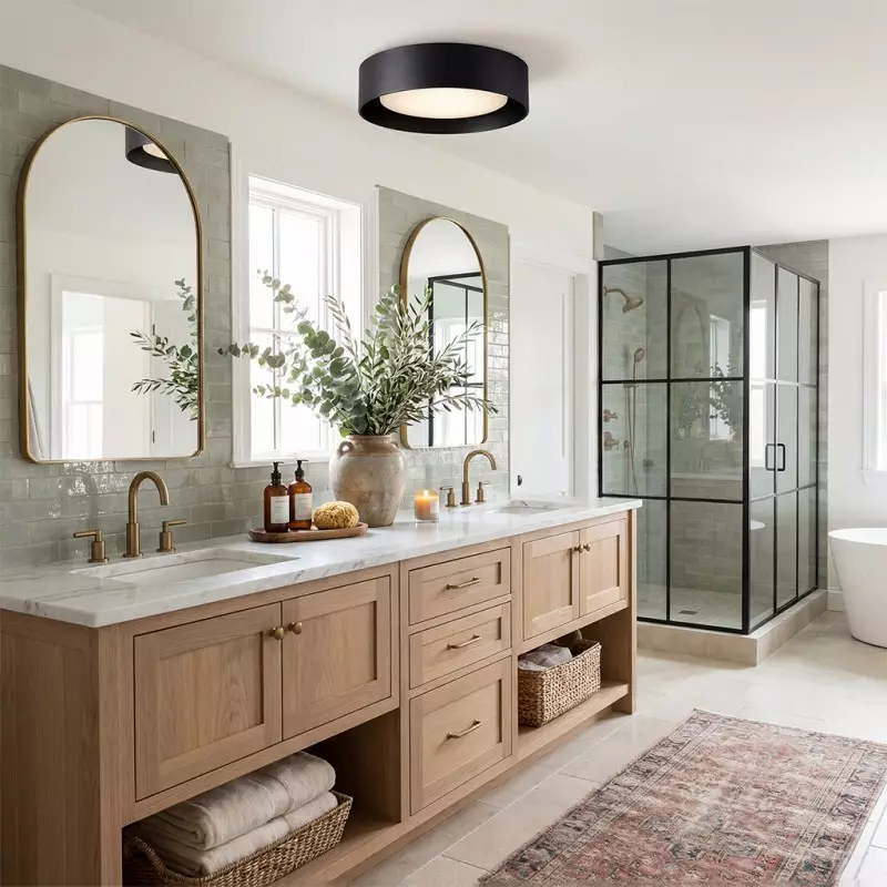 Zenith Nordic ‎Minimalist Metal Round Semi Flush Mount Ceiling Light