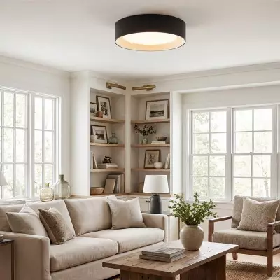 Zenith Nordic ‎Minimalist Metal Round Semi Flush Mount Ceiling Light
