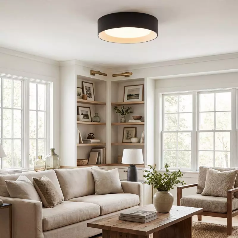 Zenith Nordic ‎Minimalist Metal Round Semi Flush Mount Ceiling Light