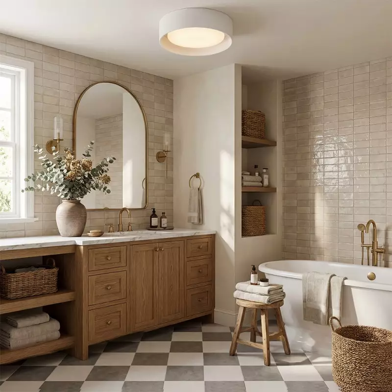 Zenith Nordic ‎Minimalist Metal Round Semi Flush Mount Ceiling Light