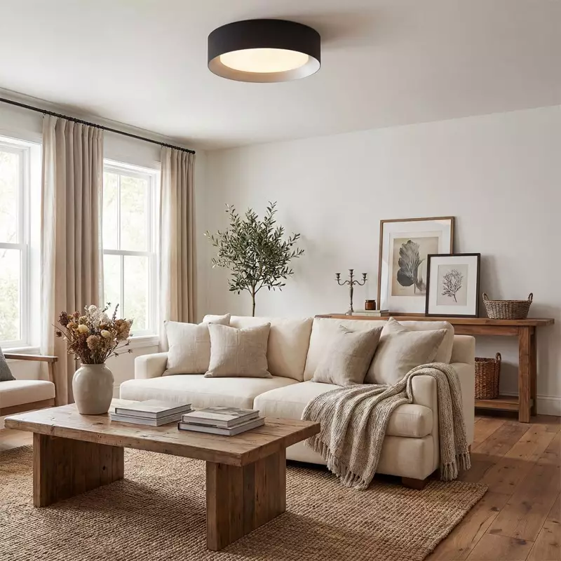 Zenith Nordic ‎Minimalist Metal Round Semi Flush Mount Ceiling Light