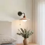 Habakkuk Farmhouse Disc Travertine Wall Sconce