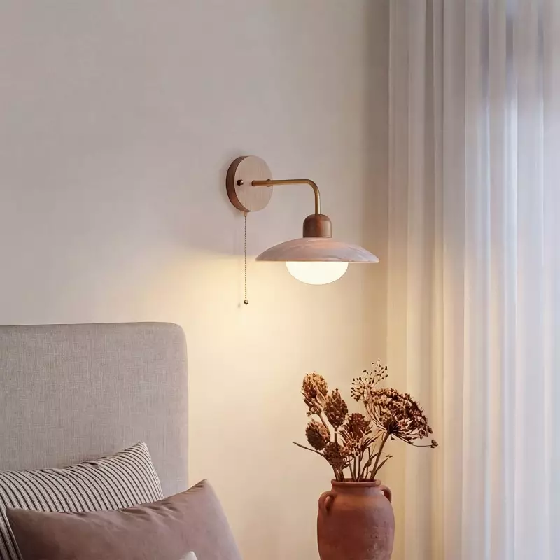 Habakkuk Farmhouse Disc Travertine Wall Sconce