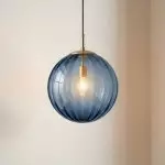 Nori Minimalist Brass Glass Cone Pendant Light