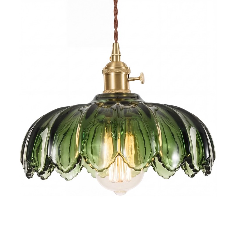 Jacinta Green Scalloped Pendant Light