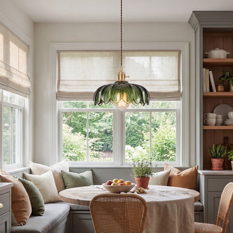 Jacinta Green Scalloped Pendant Light