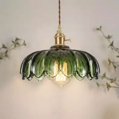 Jacinta Green Scalloped Pendant Light