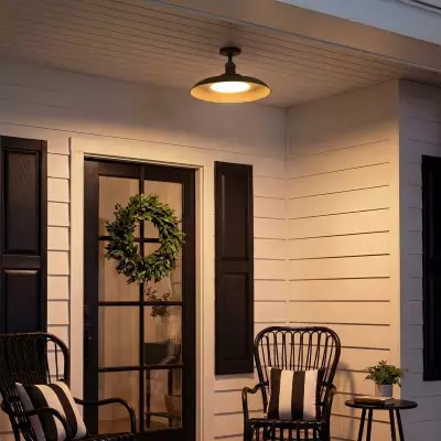 Khyler Scandinavian Carbonized Steel Round Waterproof Ceiling Light