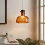 Palak Minimalist Handmade Glass Shade Pendant Light