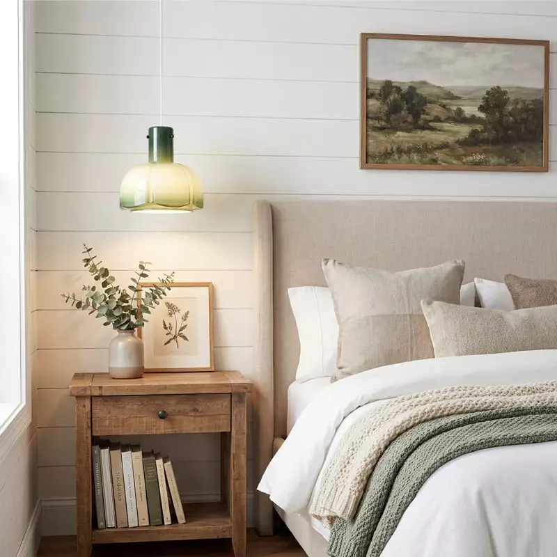 Palak Minimalist Handmade Glass Shade Pendant Light