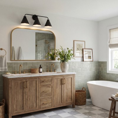 Kaelen Retro Cooper Cone Sconce Light