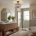 Parnika Luxury Carved Crystal Drum Semi Flush Chandelier