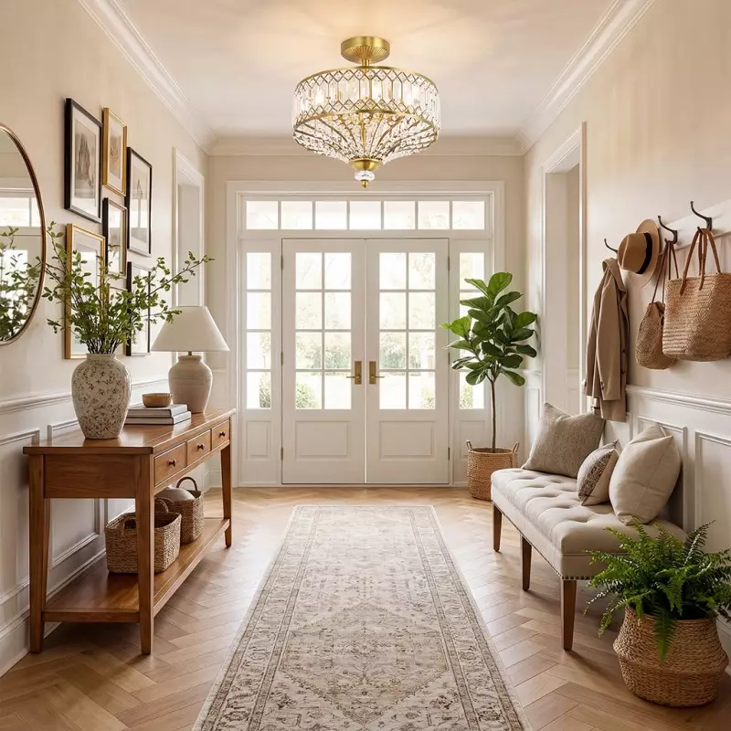 Parnika Luxury Carved Crystal Drum Semi Flush Chandelier