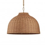 Jirax Farmhouse Rattan Dome Pendant Light