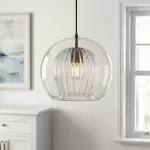Nyxio Pleated Globe Glass Pendant Light