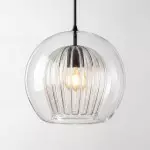 Nyxio Pleated Globe Glass Pendant Light