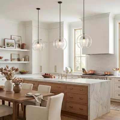 Nyxio Pleated Globe Glass Pendant Light