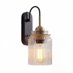 Hale Retro Cylinder Ribbed Glass Wall Sconce