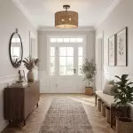 Lannister Coastal 2-Light Semi-Flush Mount Ceiling Light with Hand Woven Drum Shade for Bedroom