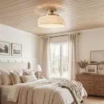 Santos Vintage Hand Carved Floral Clear Glass Semi Flush Mount Ceiling Light