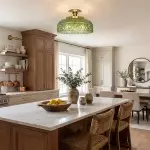 Santos Vintage Hand Carved Floral Clear Glass Semi Flush Mount Ceiling Light