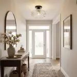 Santos Vintage Hand Carved Floral Clear Glass Semi Flush Mount Ceiling Light