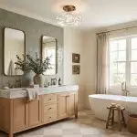 Santos Vintage Hand Carved Floral Clear Glass Semi Flush Mount Ceiling Light