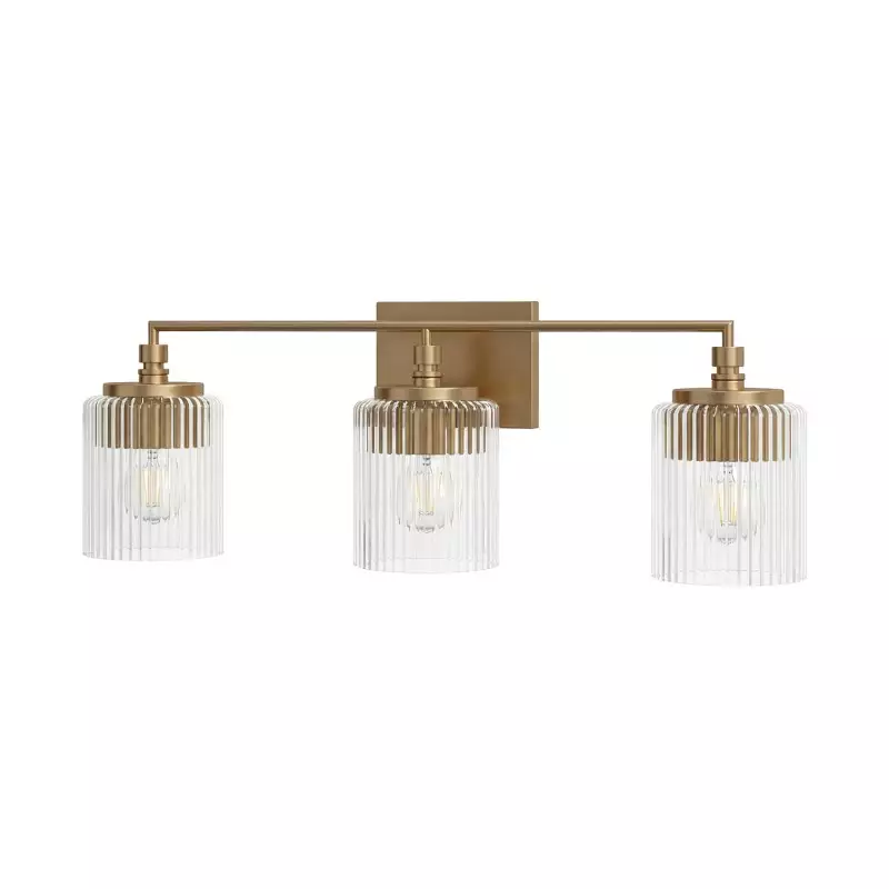 Cerys Modern 3-Light Ribbed Glass Cylinder Sconce