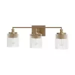 Cerys Modern 3-Light Ribbed Glass Cylinder Sconce