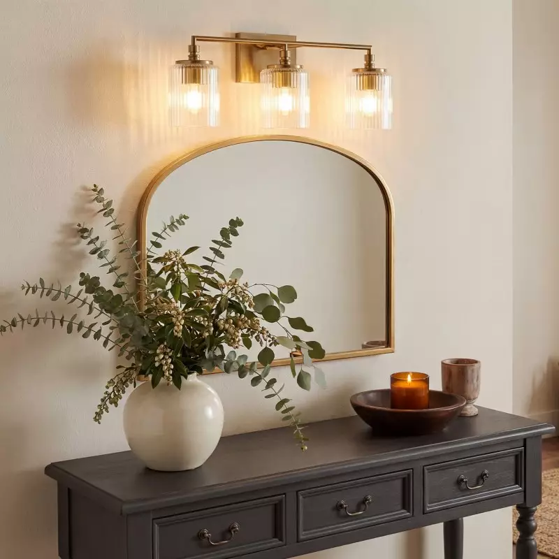 Cerys Modern 3-Light Ribbed Glass Cylinder Sconce