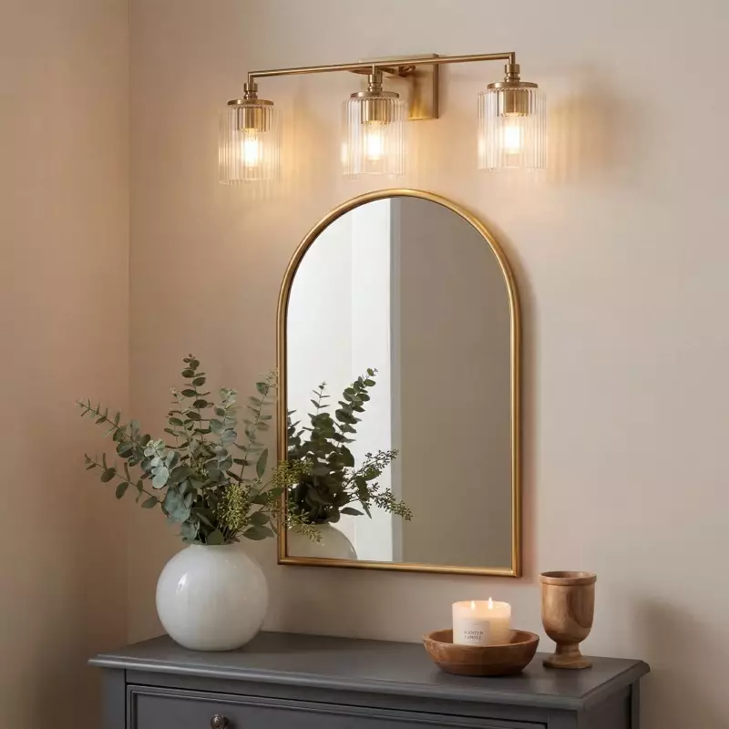 Cerys Modern 3-Light Ribbed Glass Cylinder Sconce