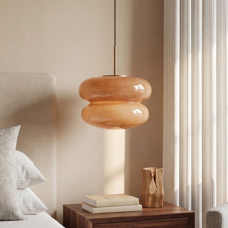 Josie Cream Bauhaus Opal Glass Pendant Light
