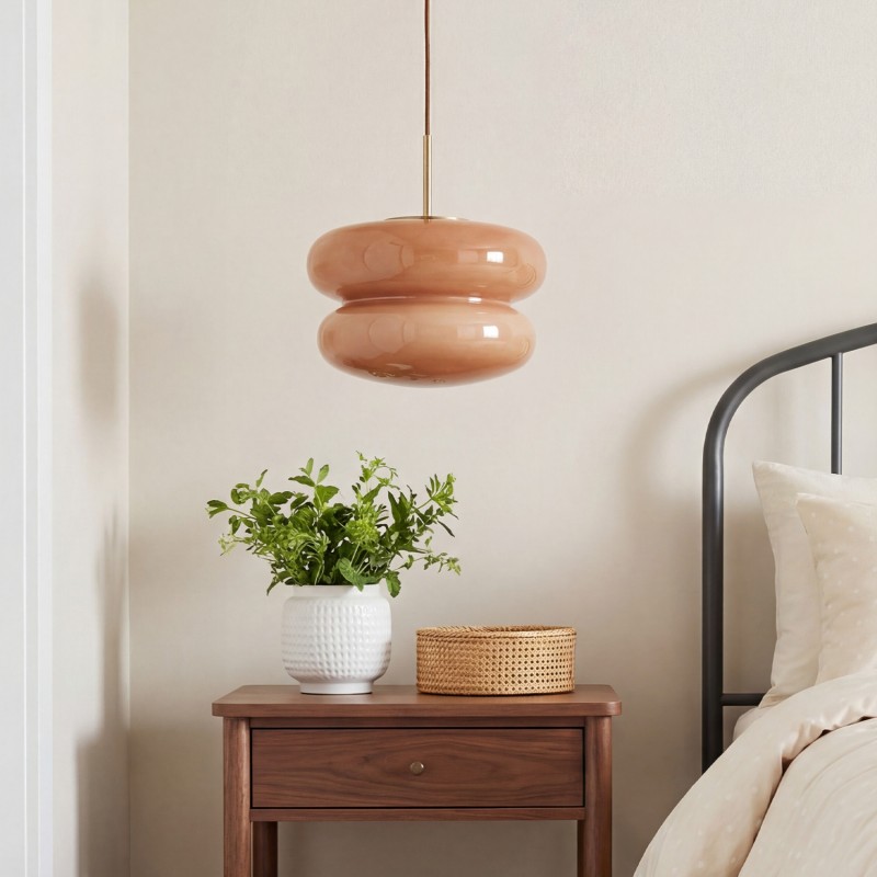 Josie Cream Bauhaus Opal Glass Pendant Light