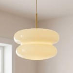 Josie Cream Bauhaus Opal Glass Pendant Light