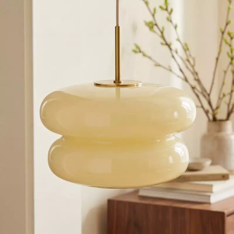 Josie Cream Bauhaus Opal Glass Pendant Light