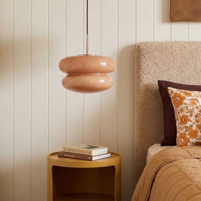 Josie Cream Bauhaus Opal Glass Pendant Light