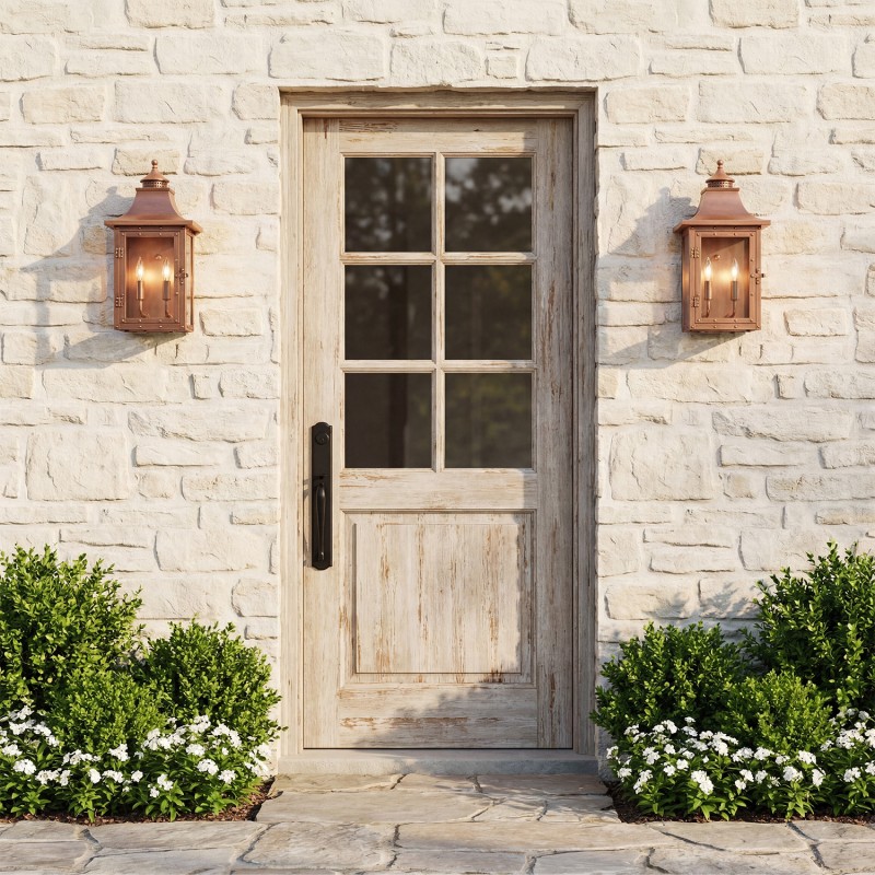 Orynth Vintage Solid Brass Wet Rated Lantern Sconce