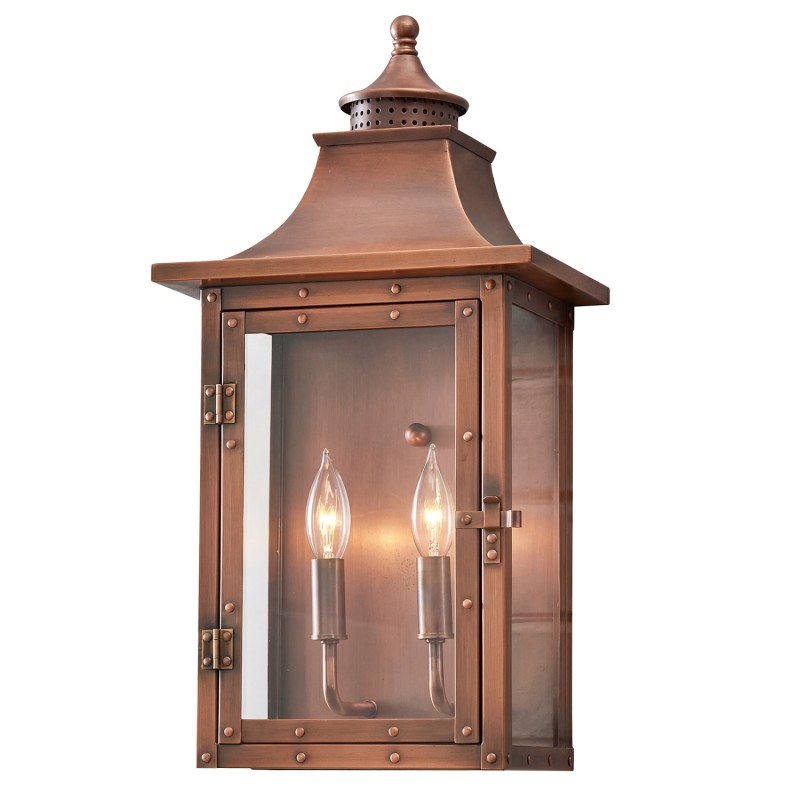 Orynth Vintage Solid Brass Wet Rated Lantern Sconce