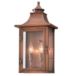 Orynth Vintage Solid Brass Wet Rated Lantern Sconce