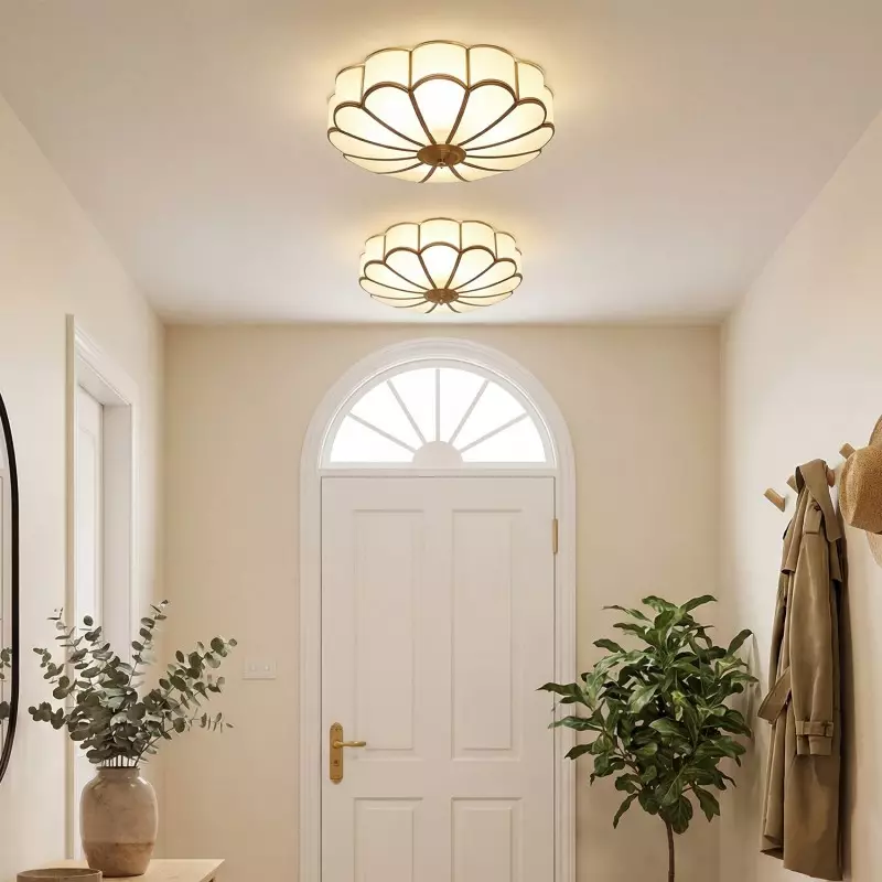 Eldor Gold Flower Shape Glass Recessed Ceiling Light
