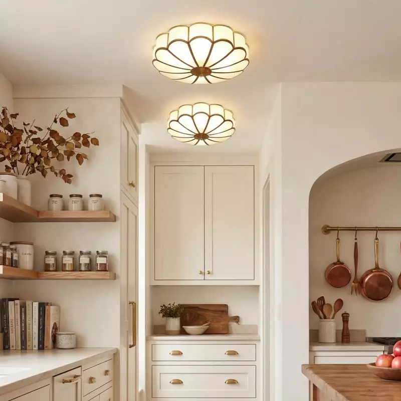 Eldor Gold Flower Shape Glass Recessed Ceiling Light