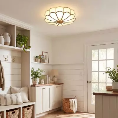 Eldor Gold Flower Shape Glass Recessed Ceiling Light