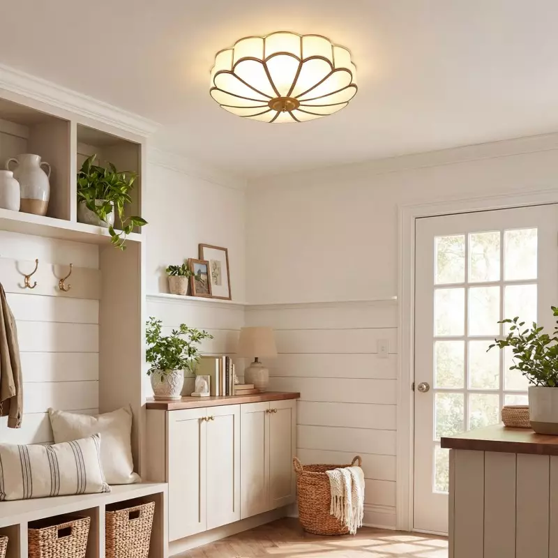 Eldor Gold Flower Shape Glass Recessed Ceiling Light